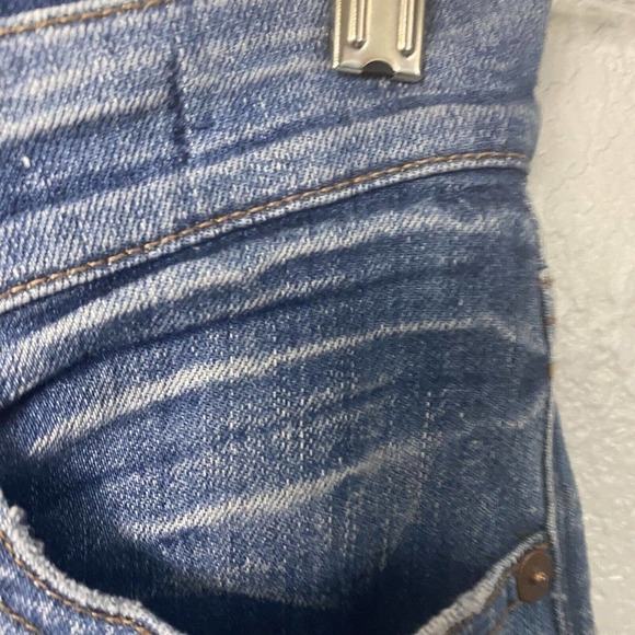 Madewell Women Jeans 9" High Rise Skinny Blue Wash Denim Stretch Fray Hem Sz 25" - Picture 7 of 11